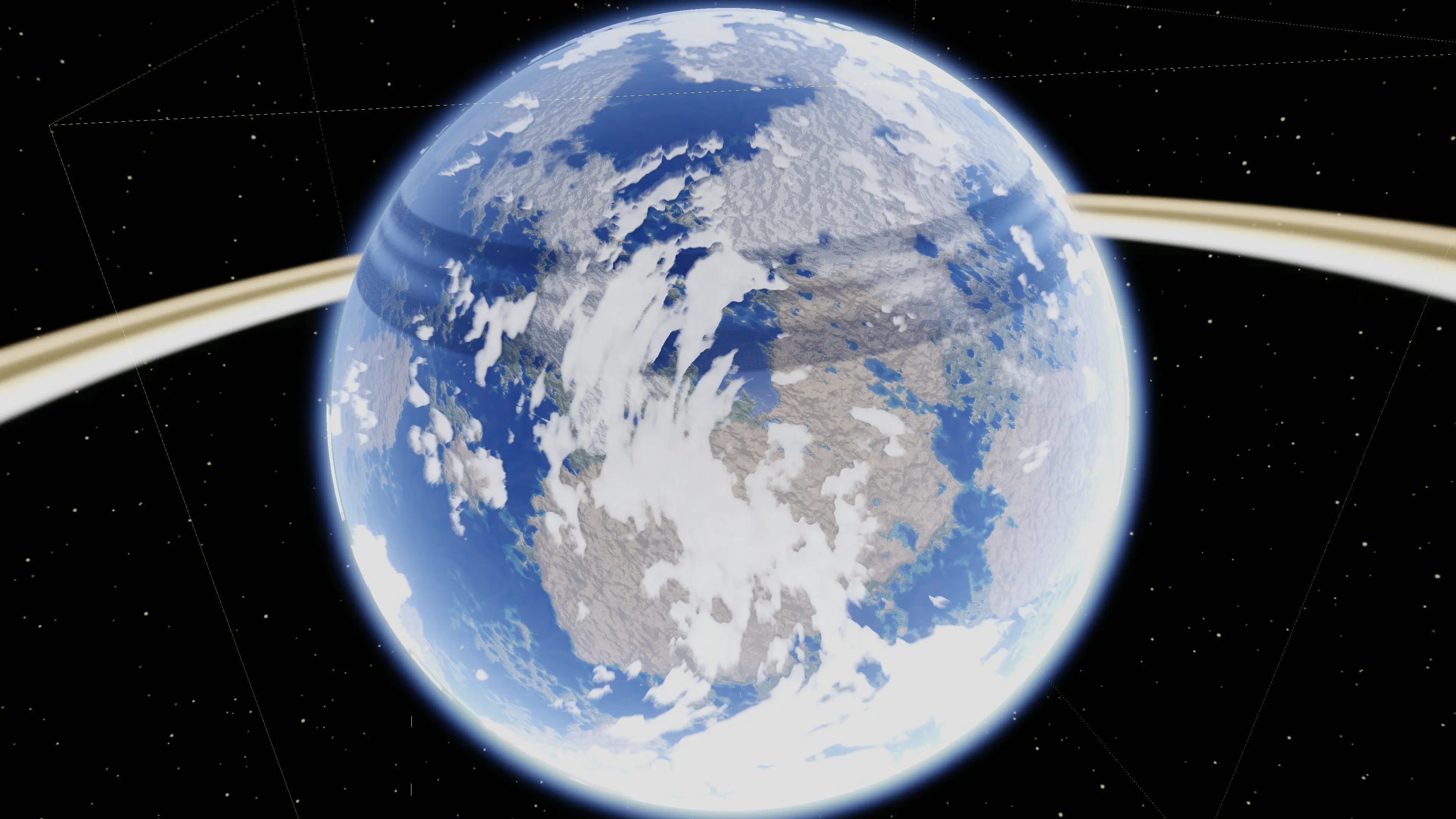 Ring shadowed VT-tiled planet