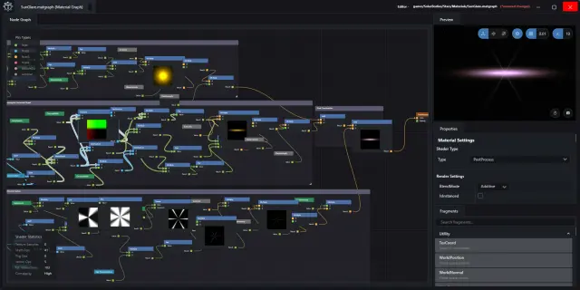 Per-node 128x128 previews showing intermediate results across the graph