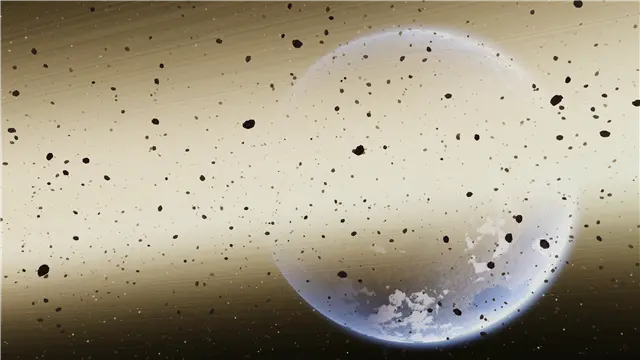 Earth-like planet surrounded by a dense asteroid belt