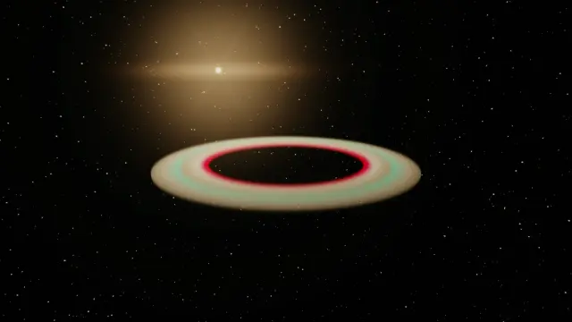 Planetary ring system with multiple colour bands and opacity falloff