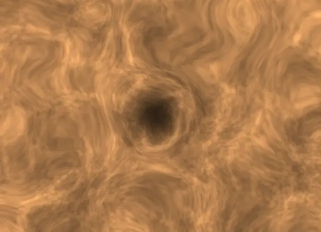 Close-up of a sunspot vortex on the solar surface